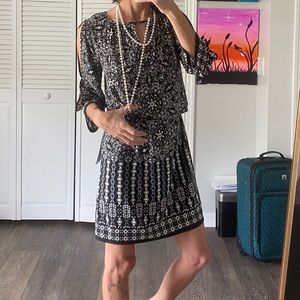 Wisp Black, Blue & White Dress